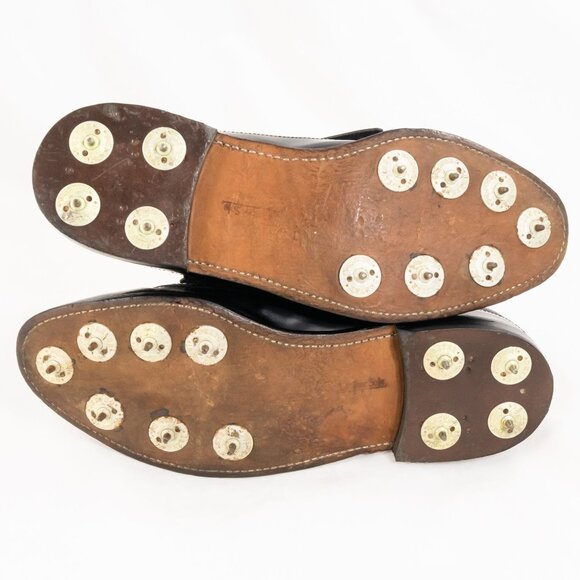 Vintage Dexter Medina Golf Shoes Black Brogue Cap Toe Kiltie Derby 11.5D - Picture 6 of 8